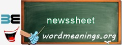 WordMeaning blackboard for newssheet